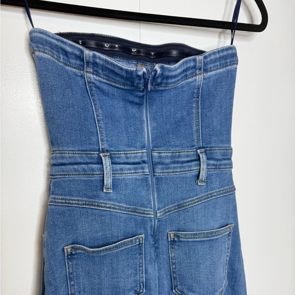 Pilcro - The Madi Front-Slit Denim Dress Strapless Western Boho - XSP - Picture 8 of 15